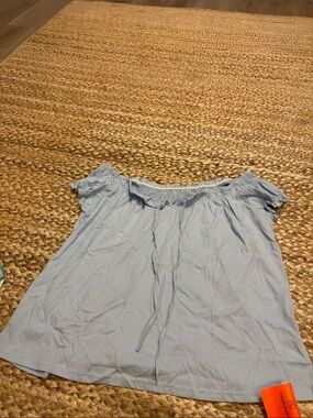 Women's Light Blue Off-Shoulder Summer Blouse